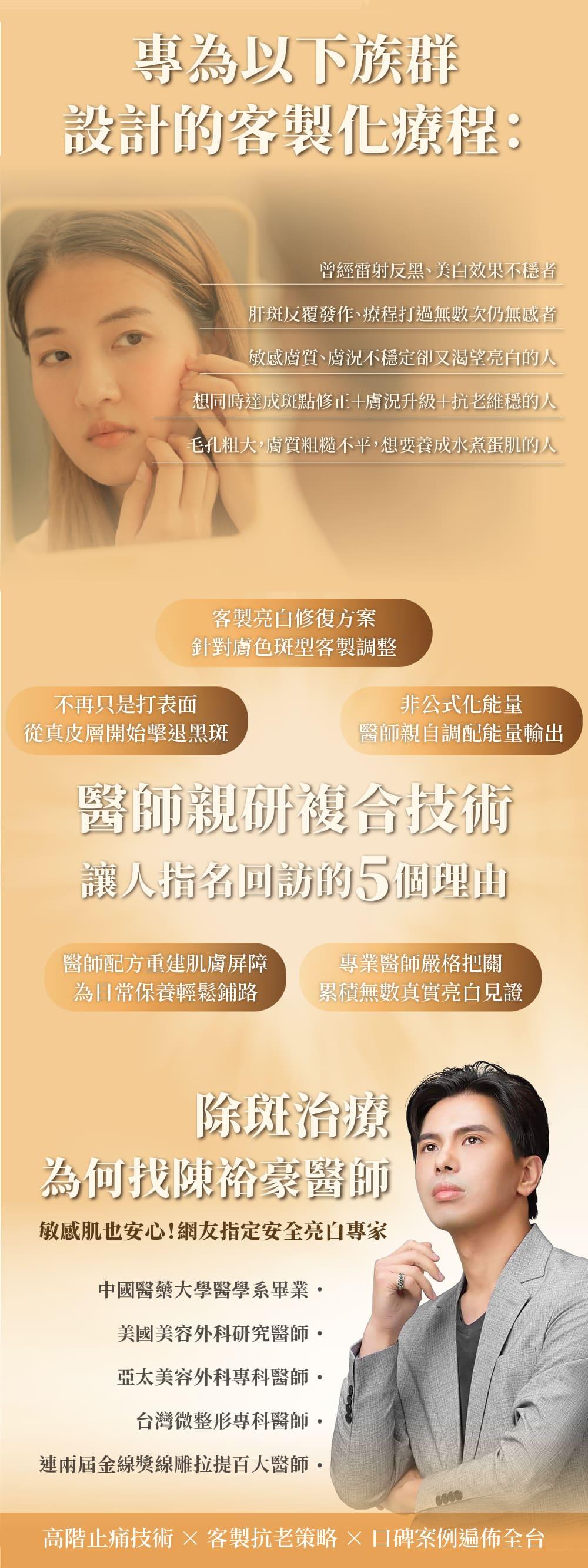 陳裕豪醫師雞尾酒抗老技術皮秒除斑|專處理他院雷射術後反黑|嚴重肝斑治療
