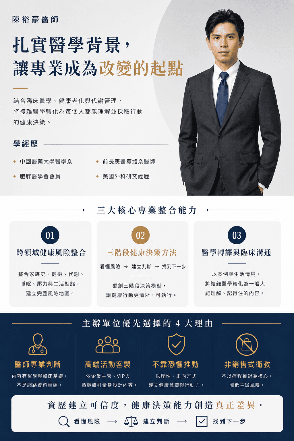 瑞提診所陳裕豪醫師於高端健康講座演講，分享癌症風險管理、健康老化與健檢判讀